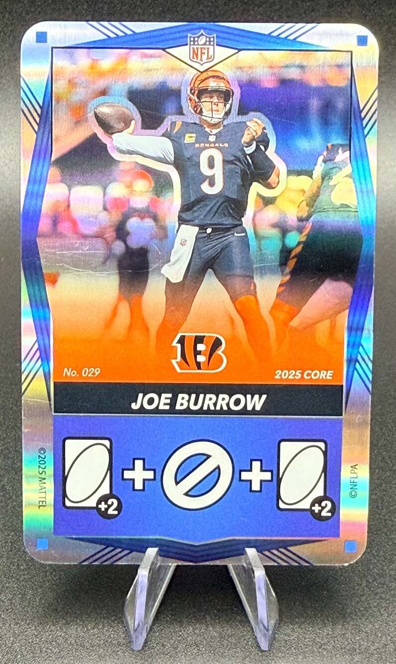 Joe Burrow Cincinnati Bengals Mattel Uno Elite Refractor Holo NFL Football Card